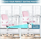 Tall Drafting Chair with Footrest Ring for Home and Work, Ergonomic Home Desk Office Chair with Flip up Arms and Lumbar Support, Extended Height Executive Desk Office Chair(Pink)