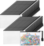 Jetec 32 Pcs Mesh Zipper Bags Toy Storage Bikini Organizer Bag Bolsas Para Guardar Trajes De Baño Waterproof Zipper Reusable Pouch Puzzle Multipurpose for Storage Office(Black,5.1 x 4.1 Inch)