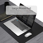 YSAGi Desk Mat, Desk Pad, Waterproof Desk Pad, 35.4" x 17" Laptop Leather Desk Pad Protector, Large Leather Desk Blotter for Keyboard and Mouse, Dual-Sided Desk Writing Pad for Office and Home (Black)