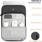 MoKo 12.9 Inch Tablet Sleeve Bag Carrying Case with Pockets Fits 13 Inch New iPad Pro M4 & Air M2 2024, iPad Pro 12.9 M2&M1, Surface Laptop Go 12.4", Galaxy Tab S8+/S9+ 12.4", Black & Gray