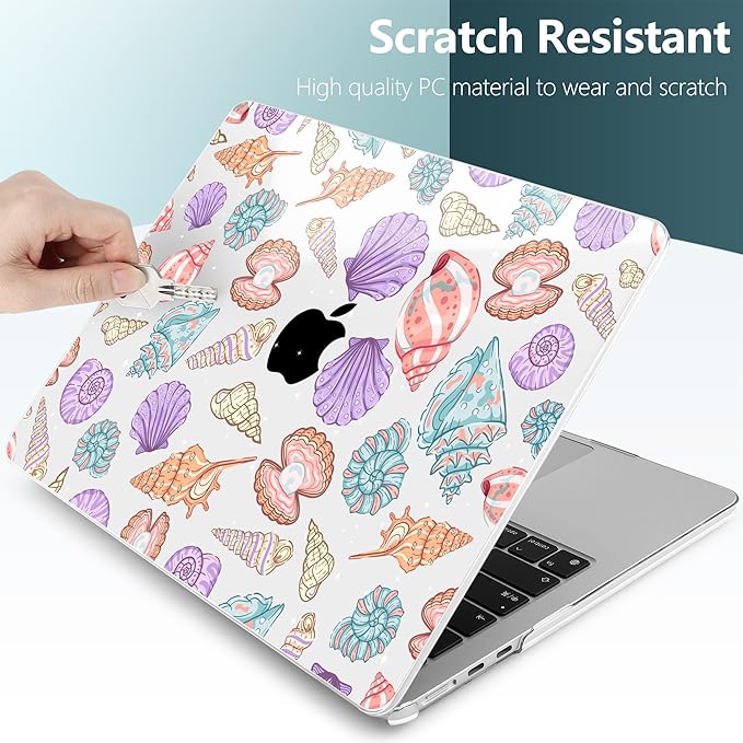 TWOLSKOO Compatible with M4 MacBook Air 15 inch Case 2025-2023 Released Model M4 A3241 M3 A3114 M2 A2941, Plastic Hard Shell & Screen Protector & Keyboard Cover & Type C Adapter, Colorful Shells