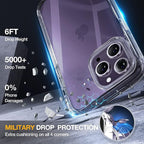 Miracase Glass Series Designed for iPhone 14 Pro Max Case 6.7 Inch, Upgrade Full-Body Bumper Case with Built-in 9H Tempered Glass Screen Protector with Camera Lens Protector, Clear