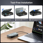 Cable Matters 40Gbps Portable USB4 / Thunderbolt 4 SSD Enclosure for M.2 NVMe SSD - Up to Read:3800MB/s, Write:3600MB/s, NVMe Enclosure, Tool-Free, Intelligent Cooling, Thunderbolt 4/5 Compatible