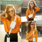 Clip and Go Strap for Phone with Wallet Crossbody, Adjustable Phone Lanyard with Detachable RFID Wristlet Wallet, Pattern Strap, Cream (M)