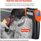 Etekcity Infrared Thermometer 1080, Heat Temperature Temp Gun for Cooking, Laser IR Surface Tool for Pizza Oven, Meat, Griddle, Grill, HVAC, Engine, Accessories, -58°F to 1130°F, Orange