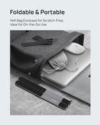 SODI [Innovative Compact] Foldable Laptop Stand for Desk, Lightweight Portable Laptop Stand for Business Trip, Library, Cafe, 6 Level Height Ergonomic Aluminum Computer Stand for MacBook 10-16"