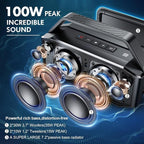W-KING Portable Loud Bluetooth Speaker, 100W Max Waterproof Outdoor Speakers Bluetooth Wireless, IPX6 Party Big Large Speaker Boombox, 60W Exlarge Deep Bass Passive Radiator/40H/Power Bank/TF/AUX/EQ
