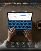 typecase Edge+ Keyboard Case for 2024 iPad Pro 13-inch (M4), Black Keyboard with Carbon Fiber Protective Case,Portrait & Typing Modes,Built-in Trackpad,11-Color Backlight,Magnetic Stand,Pencil Holder