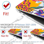 MEEgoodo for MacBook Air 13.3 inch Case 2021 2020 2019 2018 A2337 M1 A2179 A1932,Clear Case for MacBook Air M1,Laptop Shell with Keyboard Webcam Cover & Trackpad Film & OTG Adapter,Art Painted Flowers