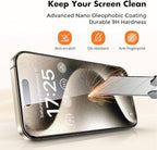 UNBREAKcable Screen Protector for iPhone 15 Pro,Shatterproof Tempered Glass [Easy Installation Frame] [Lasting Protection] [Smooth Touch] [9H Hardness] [Case Friendly] for Apple 6.1”-2 Pack