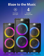 Philips X5206 bluetooth party speaker, portable with wheels, exciting light show, karaoke machine with microphone and Guitar Input, powerful bass & subwoofer, long playtime, perfect for outdoor events