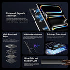 HOU for iPad Pro 13 inch Case 2024 with Keyboard (M4), iPad Pro 13 inch Keyboard with Multi-Touch Trackpad, 7 Colors Backlight, Easy-Set Magnetic Stand Bluetooth-Black