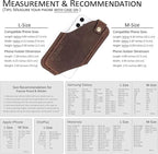 TobbinGear Leather Cell Phone Holster with Belt Clip, Leather Belt Pouch, Universal Phone Case on Belt for Men, Phone Holder for Smartphone, Right Handed, Dark Brown, Medium