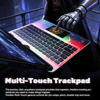 KITONE Transparent Case with Wireless Keyboard for iPad Air 13-in.(M3/M2, 2025/2024), 7 Colors Backlight, Trackpad, 360°Rotating Stand for iPad Pro 12.9-in (6/5/4/3 Gen), Tech Style