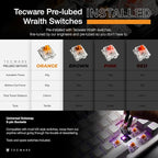 TECWARE Phantom+ Elite 87 Key RGB Mechanical Gaming Keyboard, LED Backlit, Universal Hot-Swap, Wired and Wireless, 3 Mode Connectivity, Thocky Sounding, Black Elite Wraith Orange