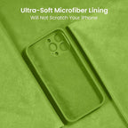 FireNova Designed for iPhone 15 Pro Max Case, Silicone Upgraded [Camera Protection] Phone Case with [2 Screen Protectors], Soft Anti-Scratch Microfiber Lining Inside, 6.7 inch, Sprout Green