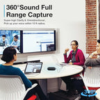 USB Speakerphone, Conference Computer Speakers with Microphone for Home Office Calls, 360 Degree Enhanced Voice Pickup, Noise Reduction, Echo Cancellation, Compatible with Zoom, Teams, Skype