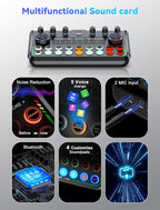 SINWE Podcast Equipment Bundle,Audio Interface with Studio Condenser Microphone for Smartphone & PC,Plug-and-Play Live Sound Card,Perfect for Streaming, Singing, YouTube & Gaming