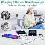 Multi Charging Cable 4 in 2 for Apple Watch Charger i-Phone, Travel 4 in 2 Watch & Phone Charger with iOSPorts/Type C/Micro USB Port Compatible with iWatch/iPhone 16 15/Galaxy Android-6FT