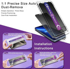 2 Pack Matte Privacy Screen Protector for iPhone 16e/iPhone 14/iPhone 13 Pro/iPhone 13, 9H Tempered Glass, Full Cover, Anti-Fingerprint, Auto Dust-Elimination, No Bubble, Easy Installation