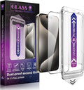 2 Pack Screen Protector Tempered Glass for iPhone 16 Pro 6.3-Inch Auto Dust Removal, No Bubbles, High Definition Clear, Easy Installation