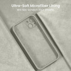 FireNova Designed for iPhone 15 Plus Case, Silicone [Camera Protection] Case with [2 Screen Protectors], Soft Anti-Scratch Microfiber Lining Inside, 6.7 inch, Stone