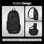 Tamrac Jazz 76 v2.0 Camera Sling Bag, Photography Backpack, Camera Case for Photography Accessories, Compact Camera Shoulder Bag for DSLR and Mirrorless Cameras, Crossbody Camera Bag – Black