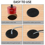 2-3/8IN(60mm) Desk Grommet, 13 Pieces Wire Grommet, Desk Hole Cover for Cables with Hole Saw,Plastic Cable Cord Wire Hole Cover for Desk, Table,Cabinet,Countertop and Other Furniture(Black)