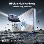 SMARTDEVIL [3+3 Pack for Google Pixel 7A Screen Protector with Camera Lens Protector, Finger Print Reader Compatible, Fast & Easy Installation, Clear 9H Tempered Glass Film, Alignment Frame