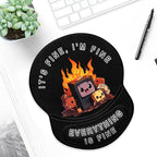 ITNRSIIET Ergonomic Mouse Pad with Gel Wrist Support Small Wrist Rest Smooth Surface Non-Slip PU Base Comfortable Office Supplies Pain Relief, 8.7 x 7.2 inches, Funny Burning Box