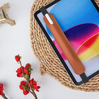 Vegan Leather Elastic Band Stylus Holder, Capacitive Pen Case for Tablets - Fits Most Capacitive Pens & Pencils(Brown)