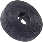 Reusable Fastening Tape Cable Ties 3/4 Inch Double Side Hook Roll (5 Yard, Black Upgraded Version)