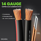 GEARit Speaker Wire 14 Gauge, Speaker Cable 200ft for Car Audio, Home Theater, CCA(Black)