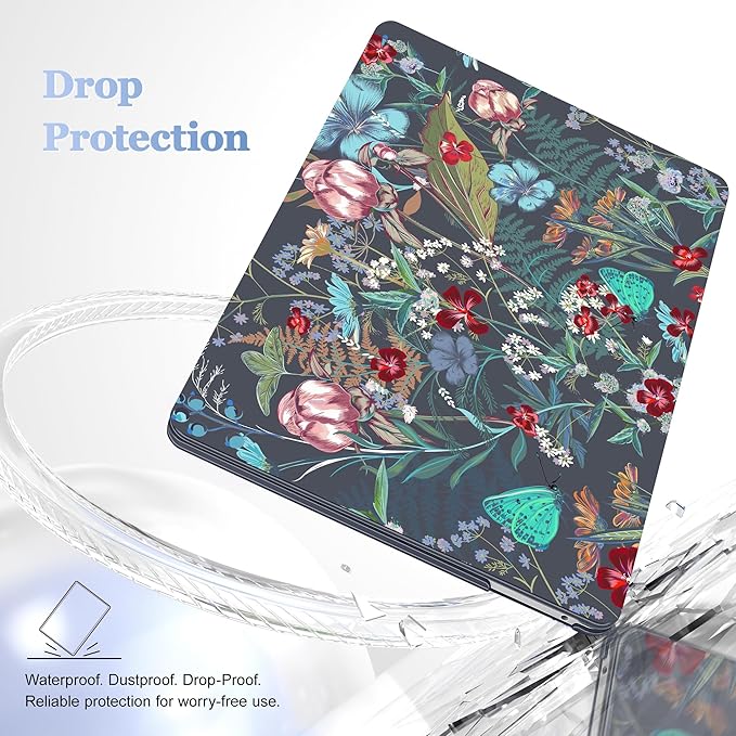 Case for MacBook Pro 13 inch with/Without Touch Bar (2016-2022, M2 A2338 M1 A2289 A2251 A2159 A1989 A1706 A1708), Hard Shell + Keyboard Cover + Dust Plug, Flowers & Herbs