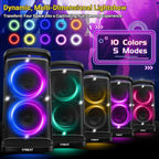Portable Bluetooth Speaker: 160W Peak Powerful Loud Sound Deep Bass Wireless Boombox Large Subwoofer 15 Hours Battery Life Fast Charging