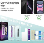 2 Pack Screen Protector Tempered Glass for iPhone 11 and iPhone XR 6.1-Inch Auto Dust Removal, No Bubbles, High Definition Clear, Easy Installation