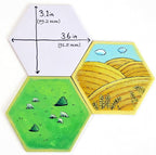 Apostrophe Games Hexagon Board Game Tiles – 20Pcs Large Game Board Pieces – Blank Game Board Chits, Same Size as Settlers of Catan – Create Your Own Custom Tiles