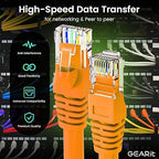 GearIT Cat 6 Ethernet Cable (24-Pack 1.5 Feet) Cat6 Network Patch, 10Gbps, RJ45, Snagless Cord, Gold-Plated Connectors, Internet for PC, TV, Tablet, Router, Printer, Servers, IT Data Center - Orange