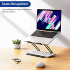 BESIGN LS10 Aluminum Laptop Stand, Ergonomic Adjustable Notebook Stand, Computer Holder Compatible with Air, Pro, Dell, HP, Lenovo More 10-14" Laptops, Black