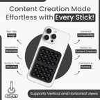 SUCKY Silicone Suction Phone Case Adhesive Mount - Anti-Slip Holder, Hands-Free Fidget Toy, Phone Accessory for iPhone and Android (Deep Black, Magnetic)