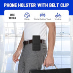 BECPLT for Galaxy S25+ S24+ S23+ S22+ 5G Note 20 Ultra 5G Nylon Cell Phone Pouch Holster Case with Belt Clip Cover for iPhone Air 17 Pro Max 16/15/14/13/12/11 Pro Max Galaxy S25 Ultra