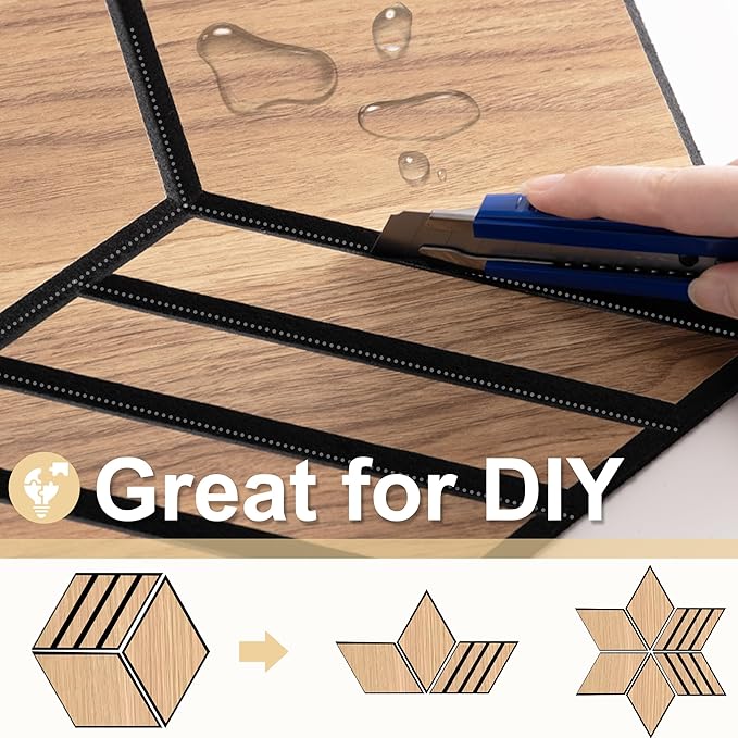 Mollywell Hexagon Acoustic Panels, Natural Oak TW4, 14x12x0.4 Inch, 12 Pack |Wood Veneer|High Density Sound Proofing Wall Panels|Self Adhesive Sound Dampening Felt Wall Tiles|Home Theater|Gaming Room|
