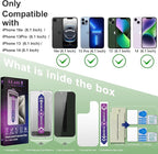 2 Pack Privacy Screen Protector for iPhone 16e and iPhone 14 and iPhone 13 and iPhone 13 Pro 6.1-Inch Auto Dust Removal, No Bubbles,Anti-Spy Tempered Glass Film, Easy Installation