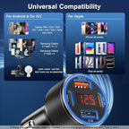 Car Charger for iPhone 16 15 Pro Max, Besgoods 4-Port Cigarette Lighter Adapter USB C & USB A Car Phone Charger Fast Charging Voltmeter for Galaxy S24 S23 A15 A54 Android, 6ft USB C to C Cable