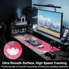 Mouse Pad, Large Great Wave in Vaporwave Pop Art Desk Mat, Extended Non-Slip Gaming Keyboard Mousepad Desk Pad, Thick Stitched Edges Waterproof Mouse Mat 31.5"x15.7" (Ocean's Crest Leap)