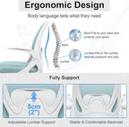 Drafting Chair Tall Office Chair with Flip-up Armrests, Adjustable Height, and Enhanced Lumbar Support - Ergonomic Rolling Stool, Back Support, and Adjustable Foot Rest Ring Light Blue