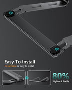 Aluminum Laptop Stand, Notebook Stand with Wrist Rest, Ergonomic Detachable Laptop Mount, Computer Stand Compatible with 10-17'' All Laptops Such as MacBook Air Pro/HP/Dell/Lenovo, Black