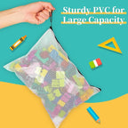 A5 Mesh Zipper Pouch, 24 Pack 9.4" x 6.9" Plastic Zipper Pouches for Organizing, Multipurpose Waterproof Zipper Bags for Travel Office Home Storage, Black