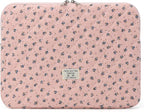 Puffy Laptop Sleeve 13-15.6 Inch Cute Quilted Laptop Protective Case Padded Floral Computer Sleeve for MacBook (A-Dark Pink, 11 Inch)