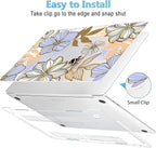 Mektron Case for MacBook Pro 16 Inch A2141 Cover 2019 Release 16" with Liquid Retina Display/Touch ID, Plastic Hard Shell with Keyboard Skin & Screen Protector & Dust Plug, Abstract Floral